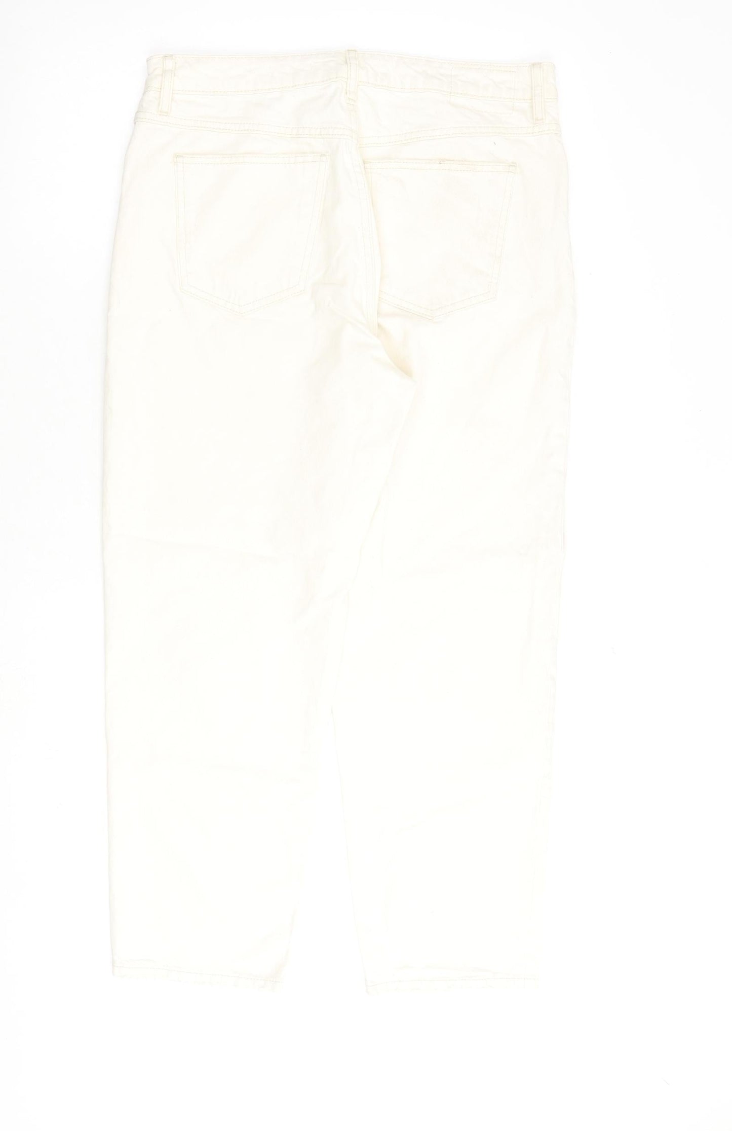 Mango Womens Beige Cotton Mom Jeans Size 16 L27 in Regular Zip