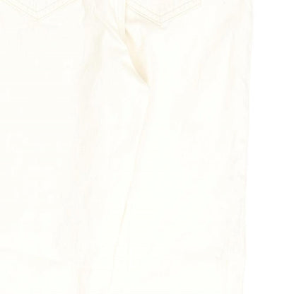 Mango Womens Beige Cotton Mom Jeans Size 16 L27 in Regular Zip