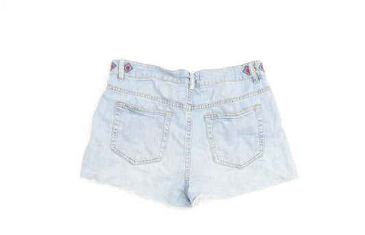 FOREVER 21 Womens Blue Cotton Cut-Off Shorts Size 28 in Regular Zip