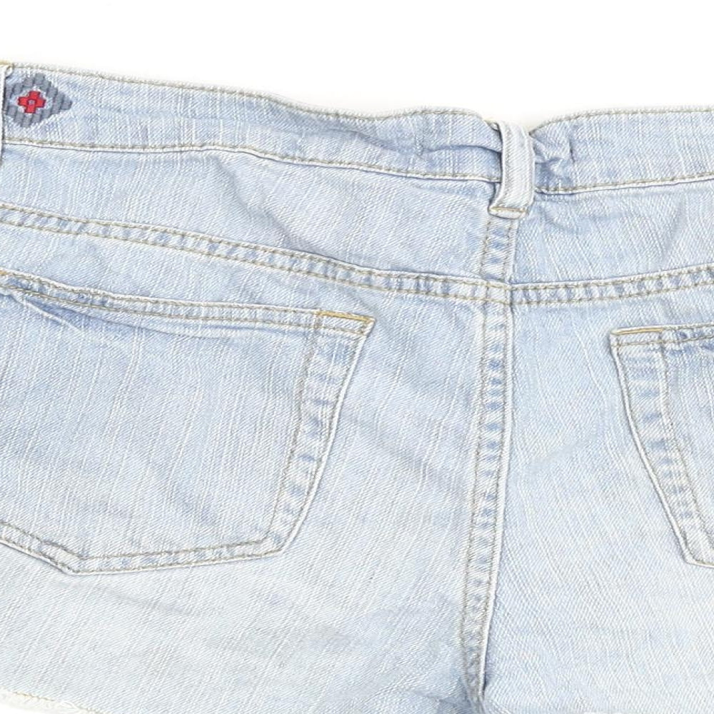 FOREVER 21 Womens Blue Cotton Cut-Off Shorts Size 28 in Regular Zip