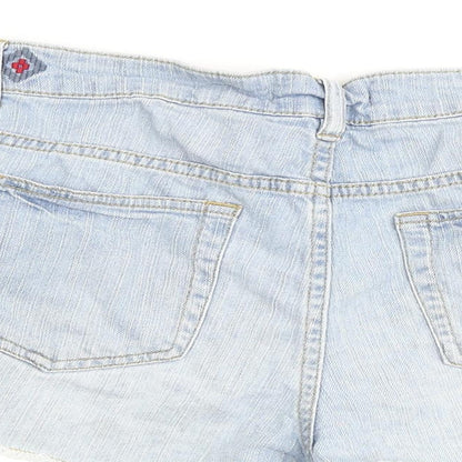 FOREVER 21 Womens Blue Cotton Cut-Off Shorts Size 28 in Regular Zip