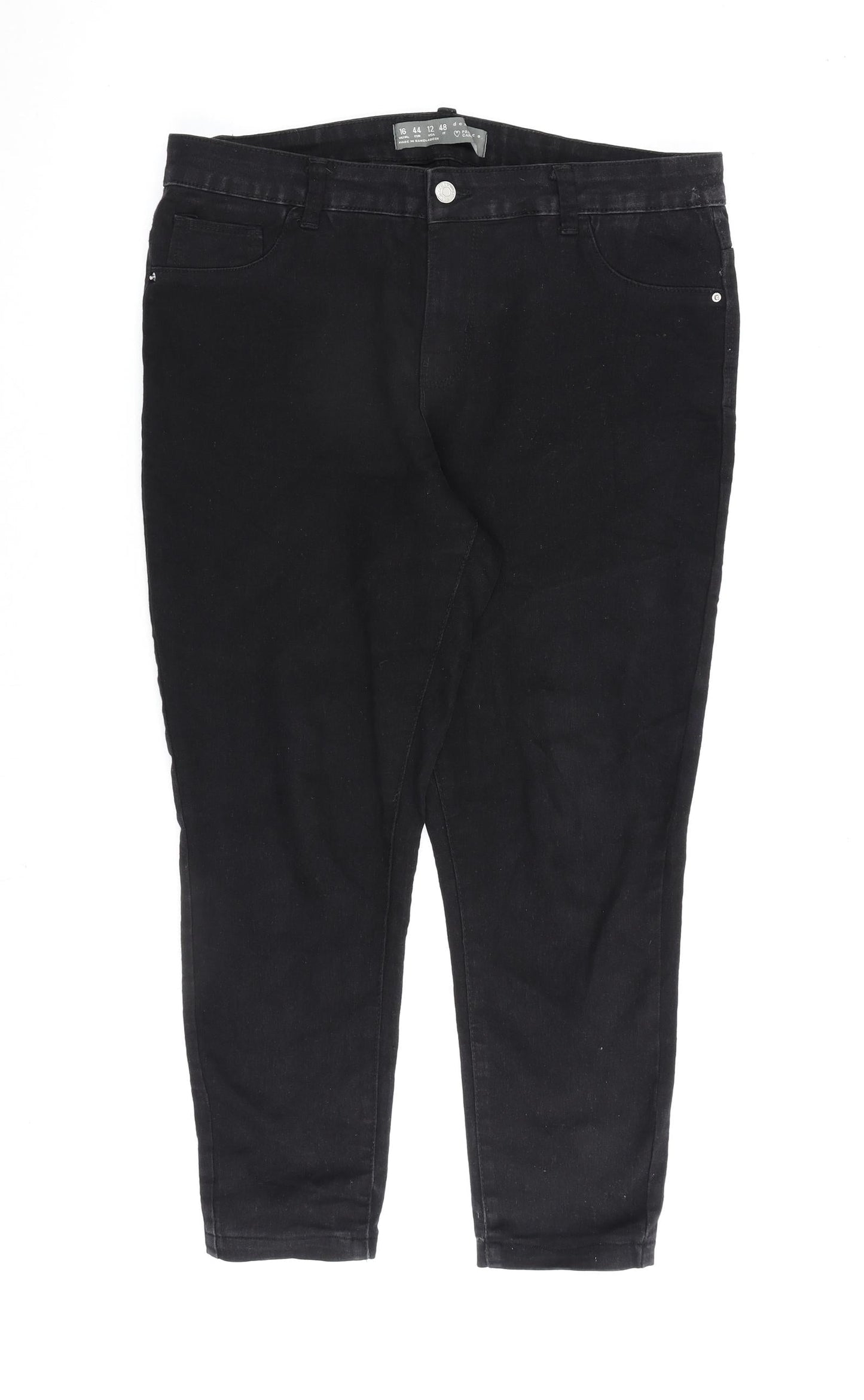 Denim & Co. Womens Black Cotton Skinny Jeans Size 16 L25 in Regular Zip