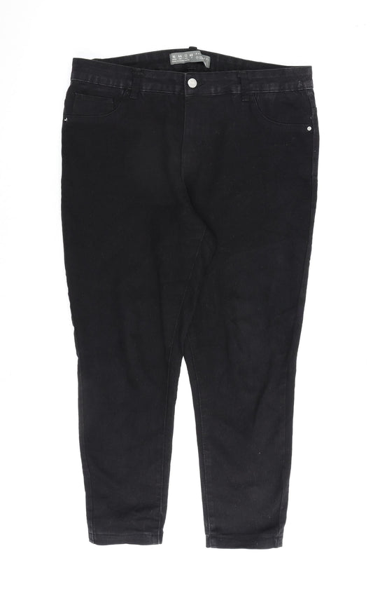 Denim & Co. Womens Black Cotton Skinny Jeans Size 16 L25 in Regular Zip
