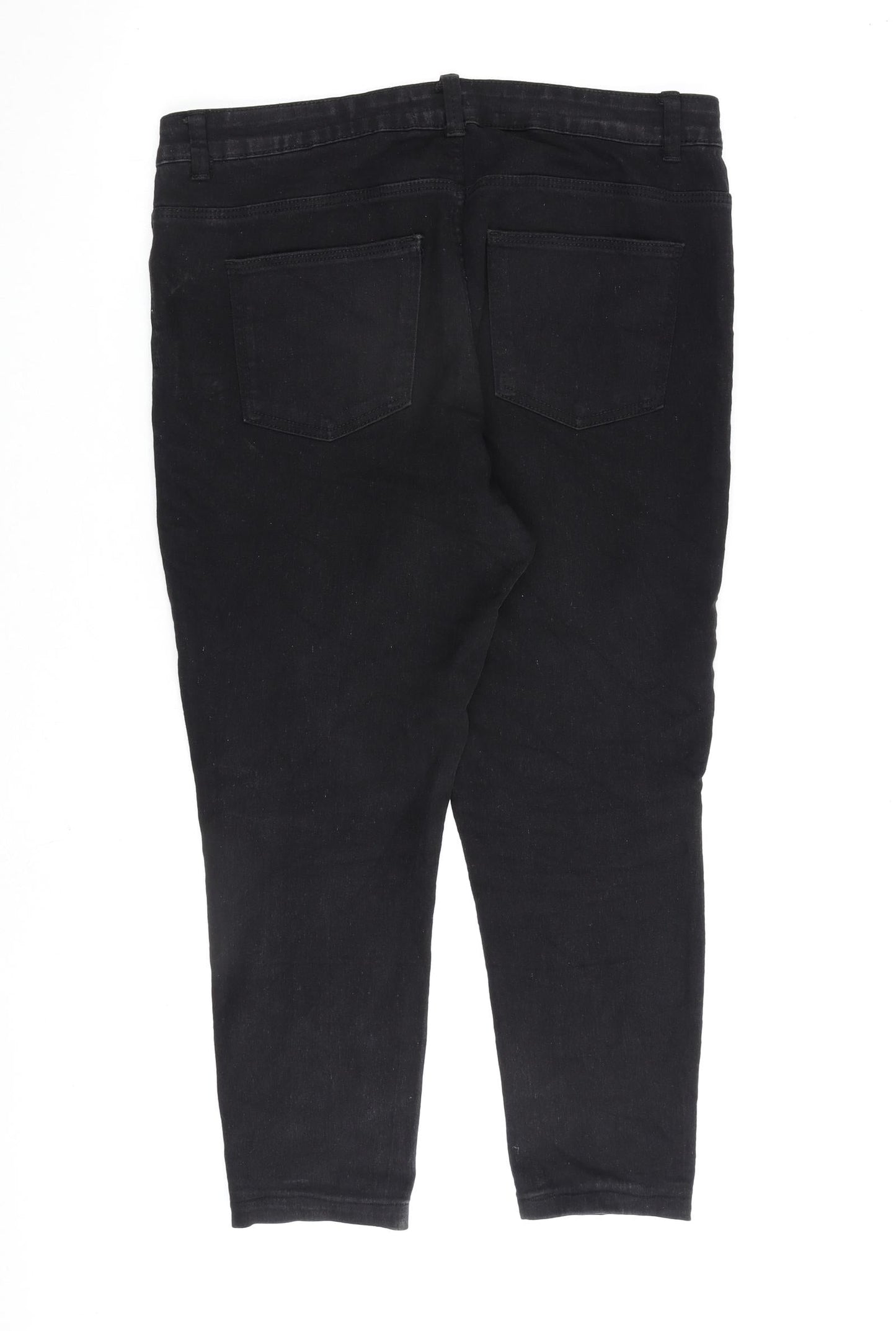 Denim & Co. Womens Black Cotton Skinny Jeans Size 16 L25 in Regular Zip