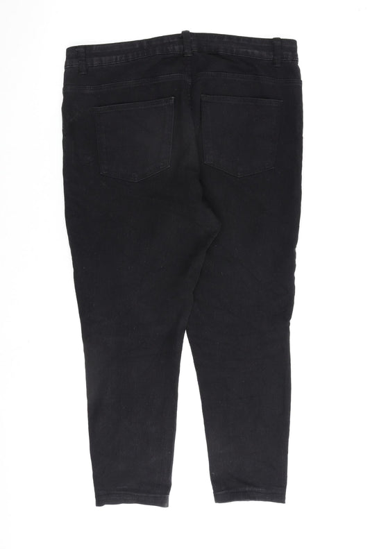 Denim & Co. Womens Black Cotton Skinny Jeans Size 16 L25 in Regular Zip