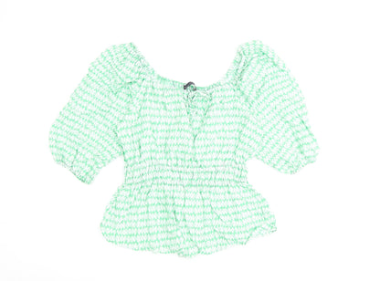 Womens UK Size 10 Marks and Spencer Green Basic Blouse