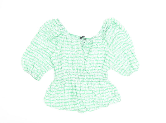Womens UK Size 10 Marks and Spencer Green Basic Blouse