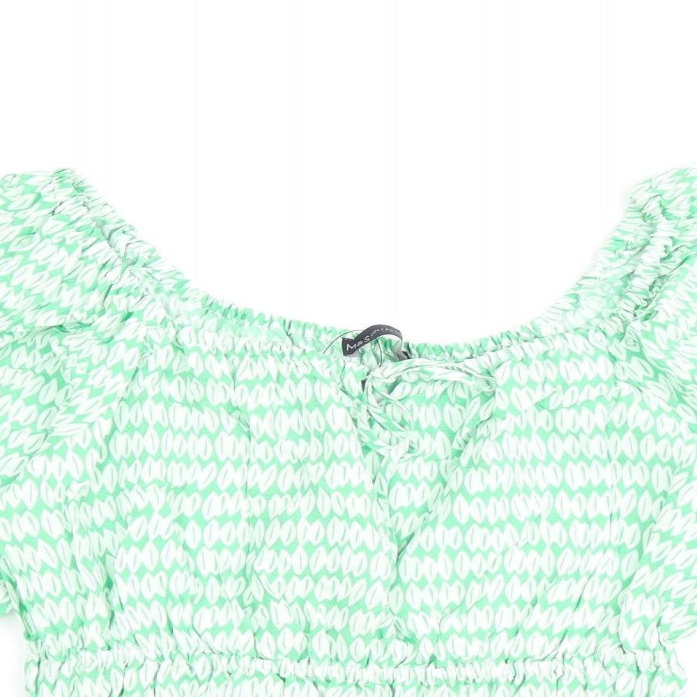 Womens UK Size 10 Marks and Spencer Green Basic Blouse