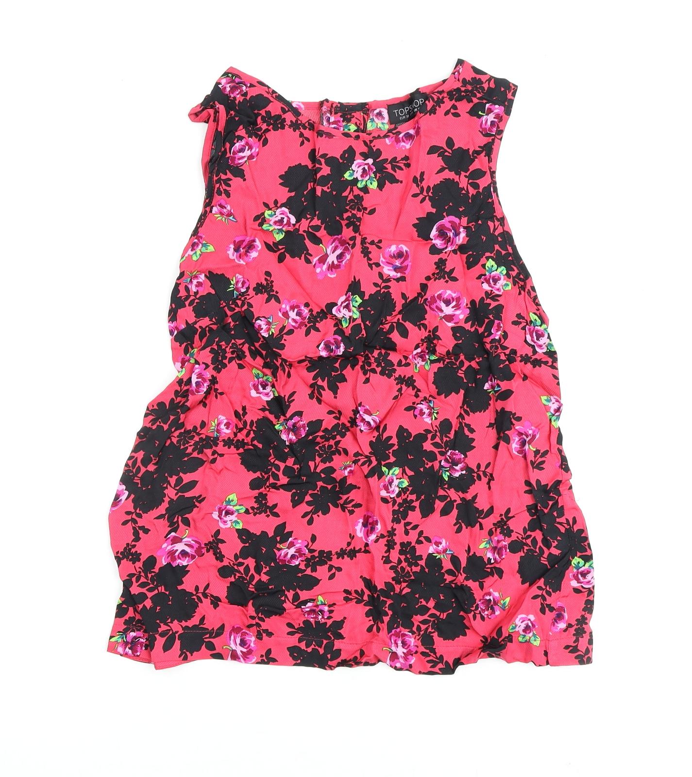 Womens UK Size 10 Topshop Pink Basic Tank