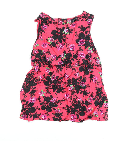 Womens UK Size 10 Topshop Pink Basic Tank