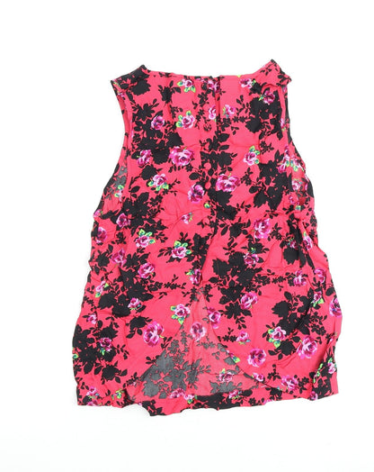 Womens UK Size 10 Topshop Pink Basic Tank