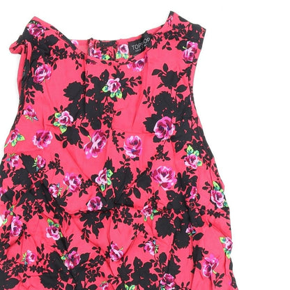Womens UK Size 10 Topshop Pink Basic Tank