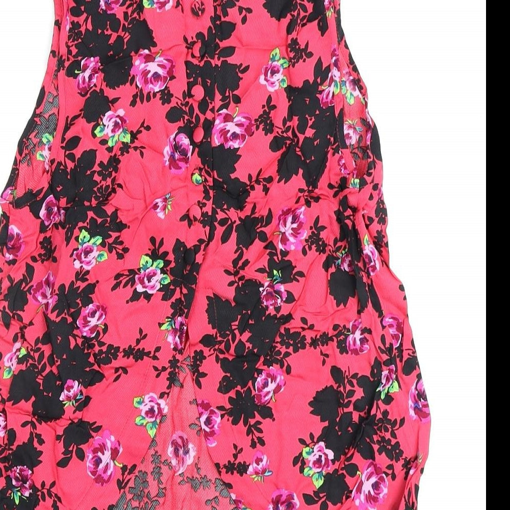 Womens UK Size 10 Topshop Pink Basic Tank