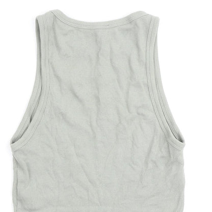 Womens UK Size L Zara Green Basic Tank