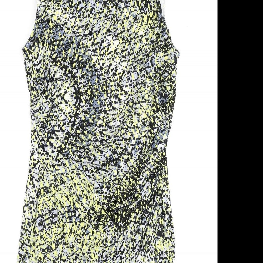 Ivy + Blue Womens Multicoloured Geometric Polyester A-Line Size 14 Round Neck Zip
