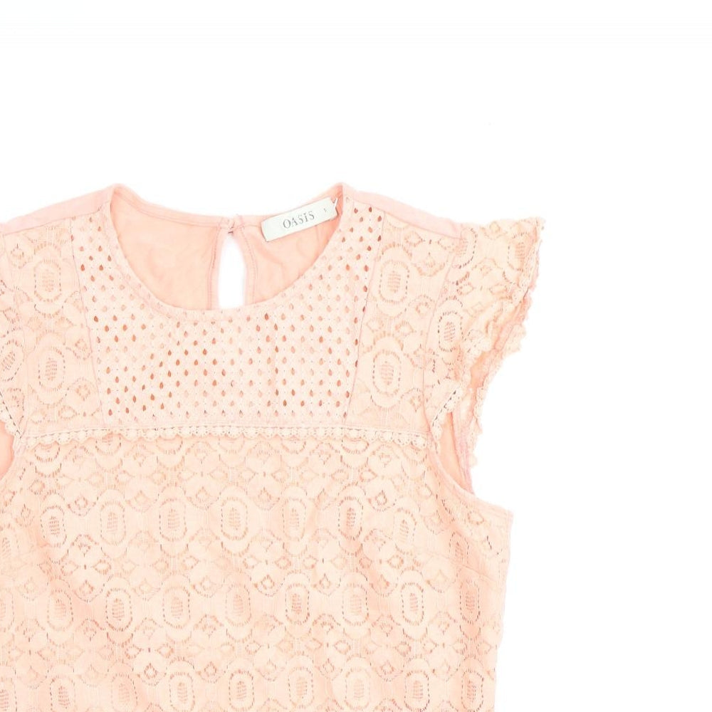 Womens UK Size S Oasis Pink Basic Blouse