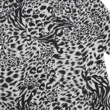 Marks and Spencer Womens Grey Animal Print Polyester A-Line Size 14 Round Neck Pullover