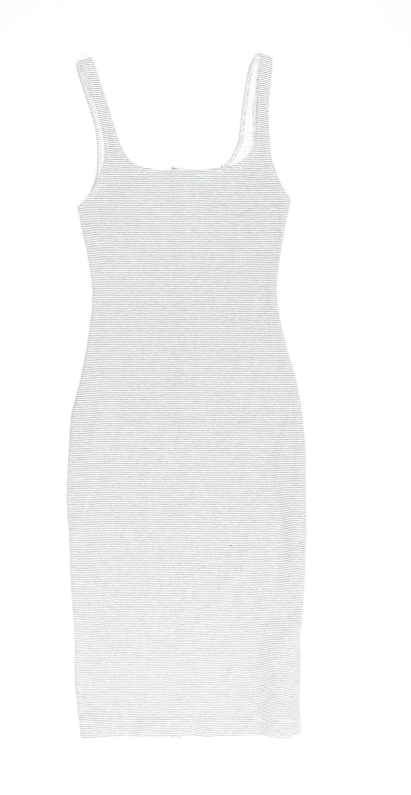 Zara Womens Blue Striped Cotton Pencil Dress Size S Scoop Neck Pullover