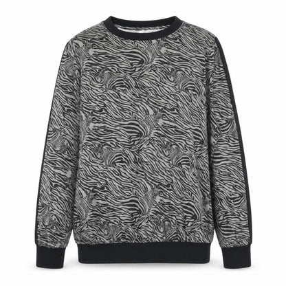 Pretty Secrets Womens Grey Animal Print Polyester Pullover Sweatshirt Size 8 Pullover