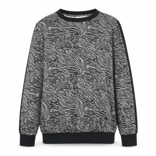 Pretty Secrets Womens Grey Animal Print Polyester Pullover Sweatshirt Size 8 Pullover