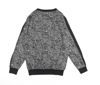 Pretty Secrets Womens Grey Animal Print Polyester Pullover Sweatshirt Size 8 Pullover