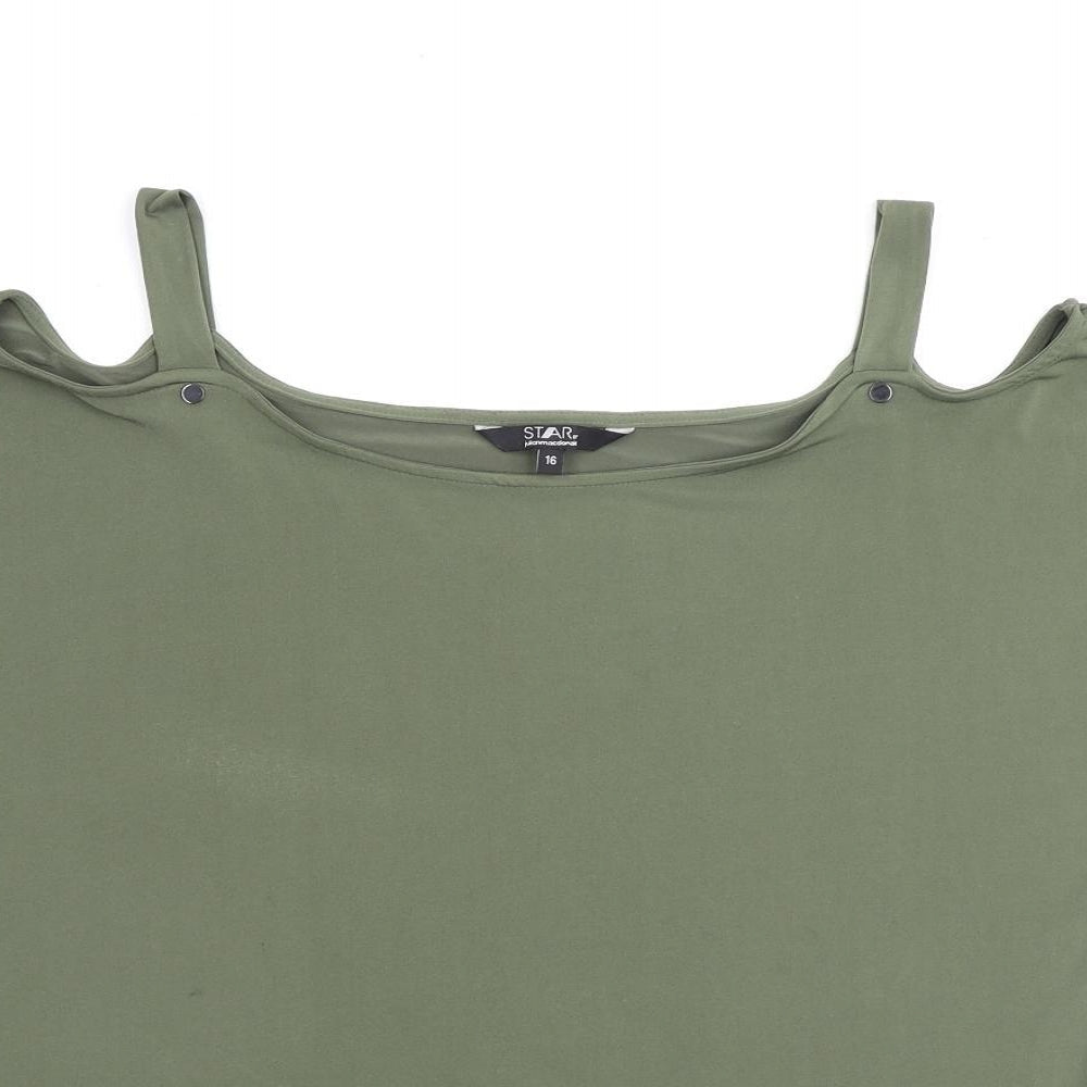 Womens UK Size 16 Julien Macdonald Green Basic Blouse