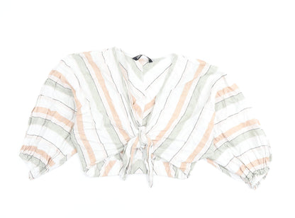Womens UK Size XS Zara Multicoloured Basic Blouse
