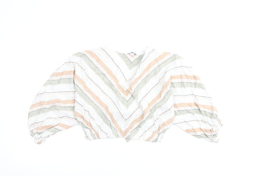 Womens UK Size XS Zara Multicoloured Basic Blouse