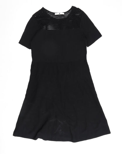 Very Womens Black Viscose A-Line Size 14 Round Neck Pullover