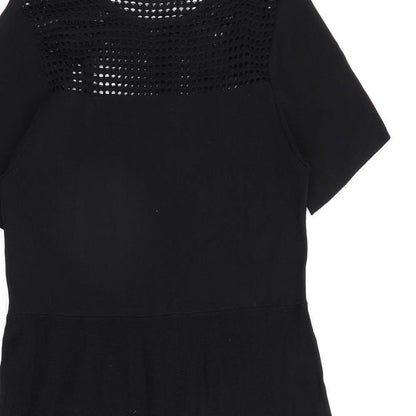 Very Womens Black Viscose A-Line Size 14 Round Neck Pullover