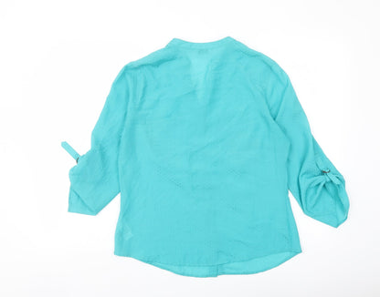 Womens UK Size 12 Marks and Spencer Green Basic Button-Up