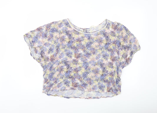 Indigo Womens Multicoloured Floral Viscose Basic Blouse Size 18 Boat Neck