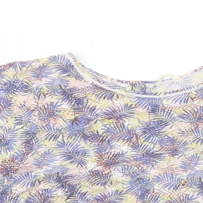 Indigo Womens Multicoloured Floral Viscose Basic Blouse Size 18 Boat Neck