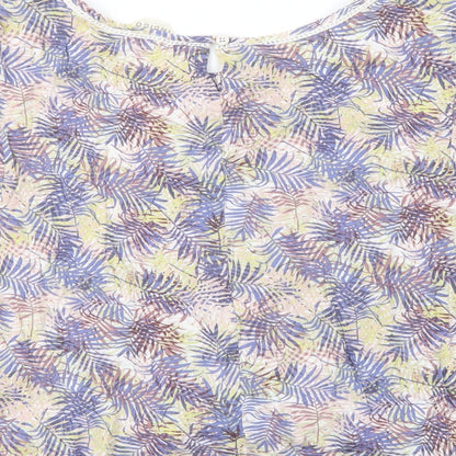 Indigo Womens Multicoloured Floral Viscose Basic Blouse Size 18 Boat Neck