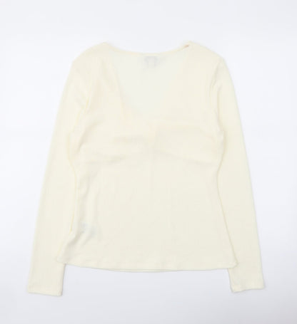 Womens UK Size 14 Marks and Spencer Ivory Basic Blouse