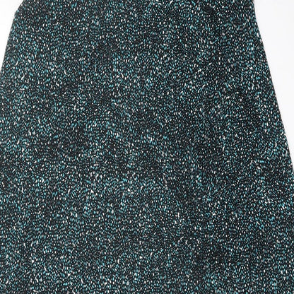 M&Co Womens Black Geometric Viscose Pencil Dress Size 14 Boat Neck Pullover