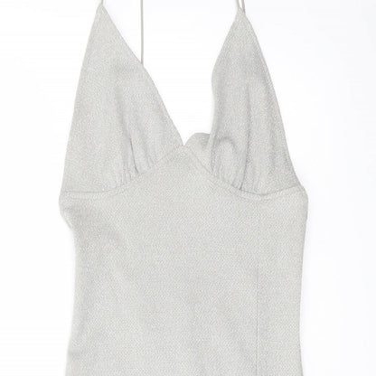 H&M Womens Beige Polyester Mini Size XS Sweetheart Pullover