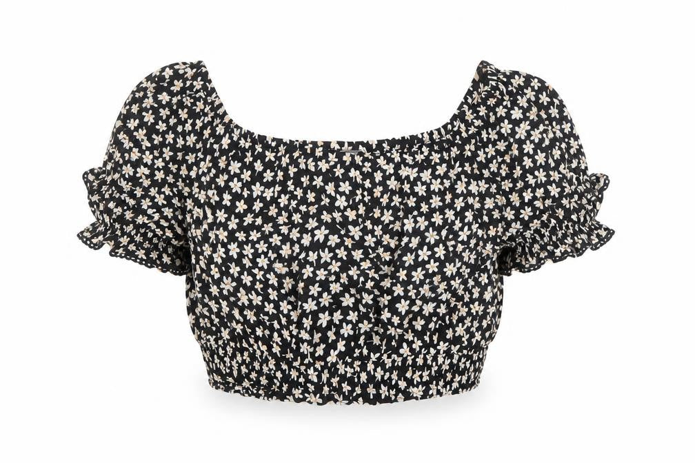 Womens UK Size 10 Miss Selfridge Black Cropped Blouse