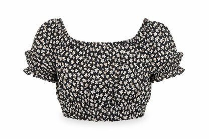 Womens UK Size 10 Miss Selfridge Black Cropped Blouse