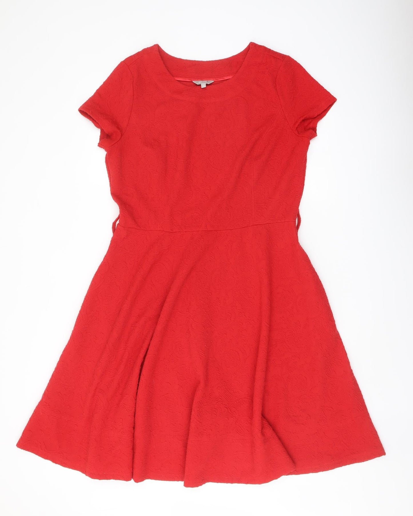 Per Una Womens Red Polyester A-Line Size 14 Round Neck Pullover