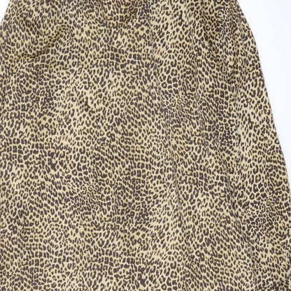 Womens UK Size XS Zara Brown Tunic Button-Up