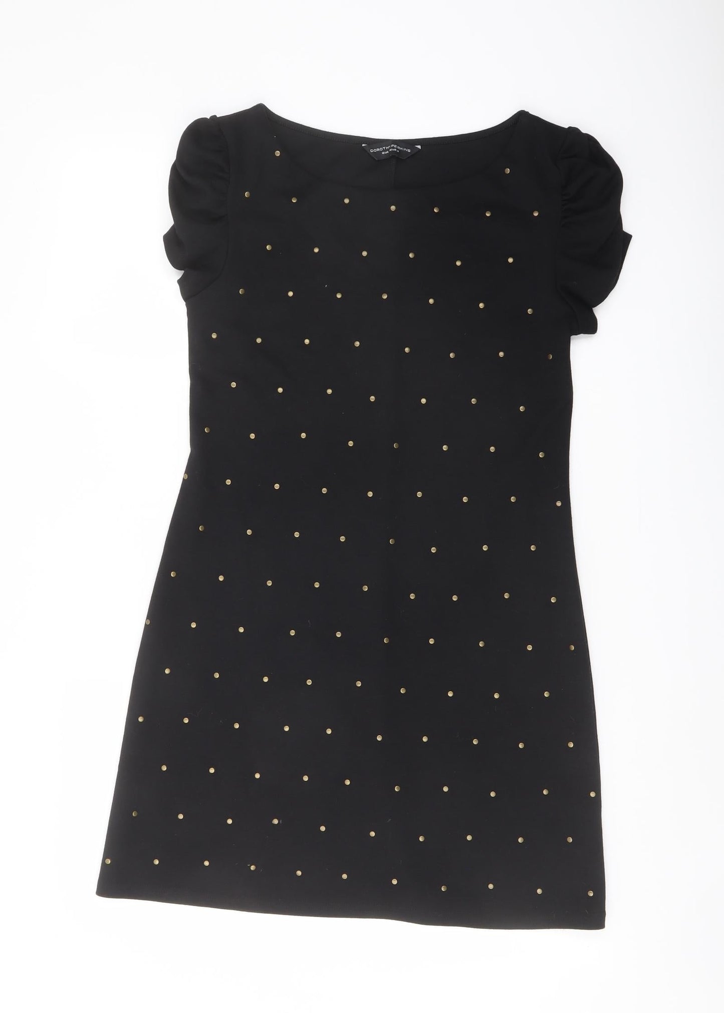 Miss Selfridge Womens Black Polyester A-Line Size 12 Boat Neck Pullover