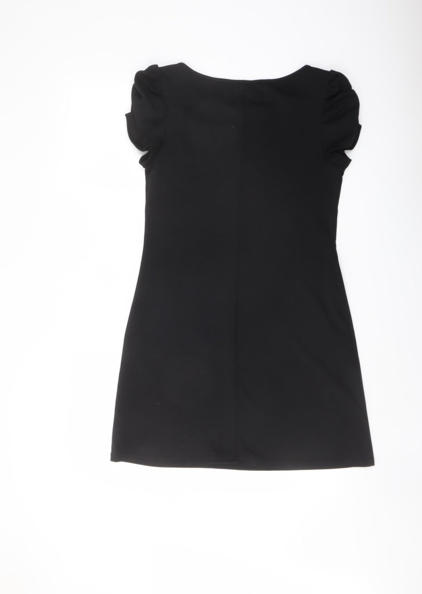 Miss Selfridge Womens Black Polyester A-Line Size 12 Boat Neck Pullover