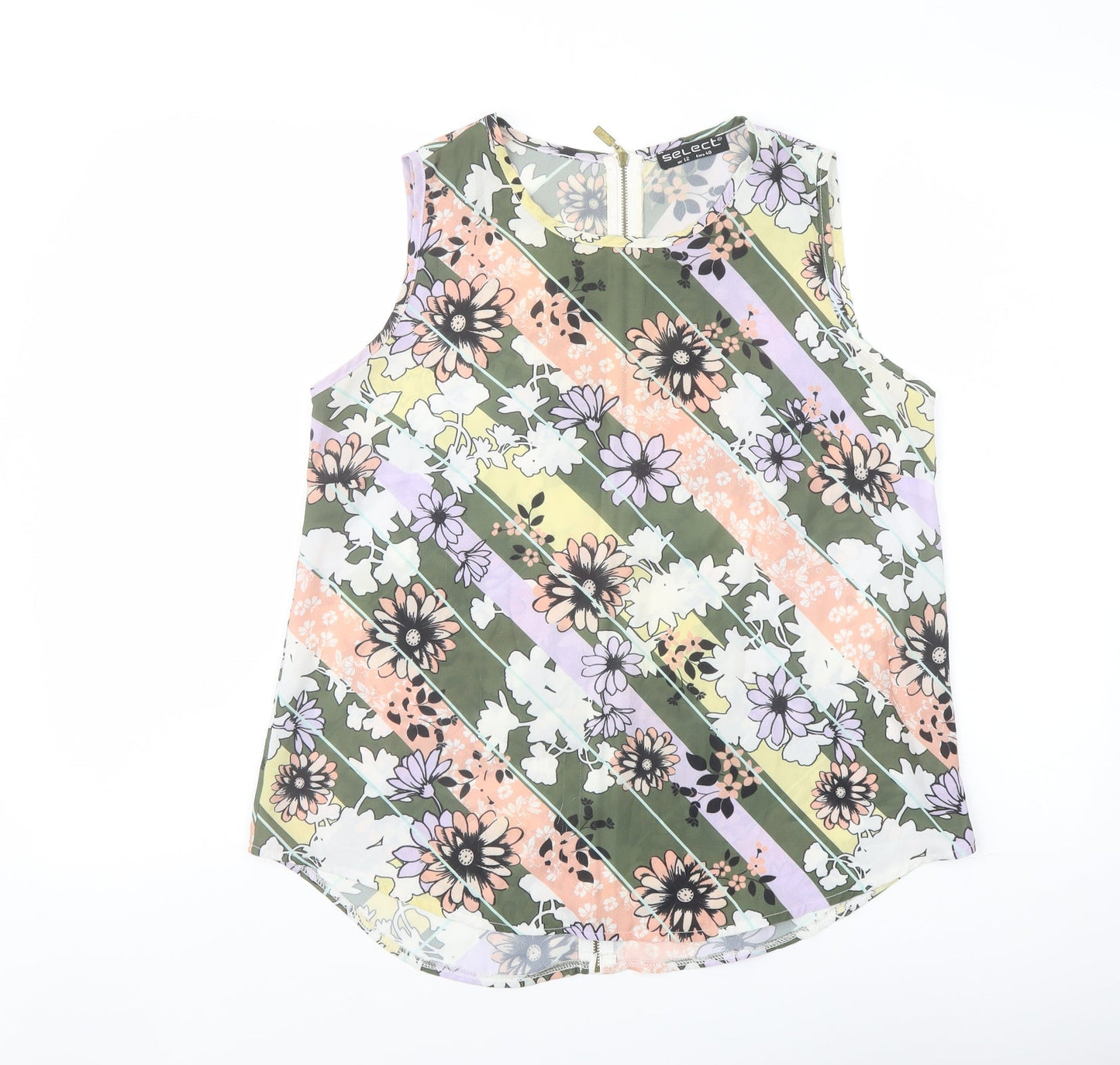 Womens UK Size 12 Select Multicoloured Basic Blouse