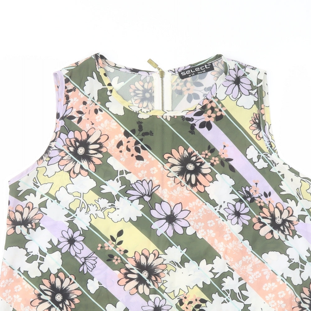 Womens UK Size 12 Select Multicoloured Basic Blouse