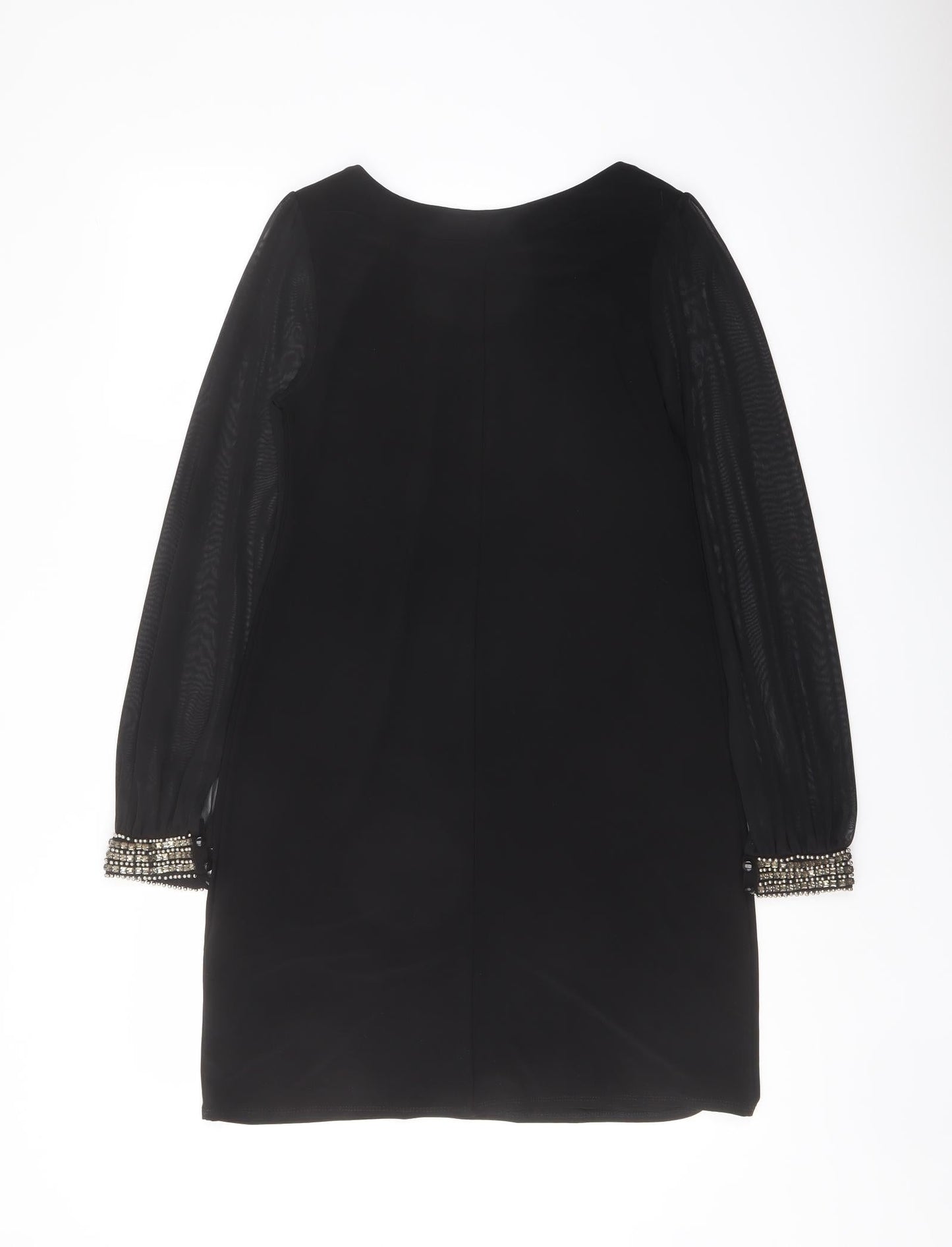 Dorothy Perkins Womens Black Polyester A-Line Size 10 Boat Neck Pullover