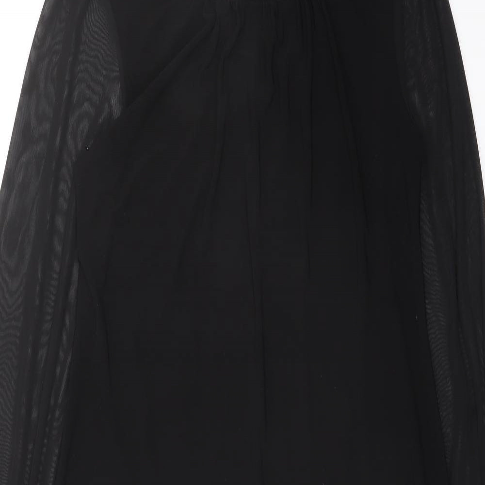 Dorothy Perkins Womens Black Polyester A-Line Size 10 Boat Neck Pullover