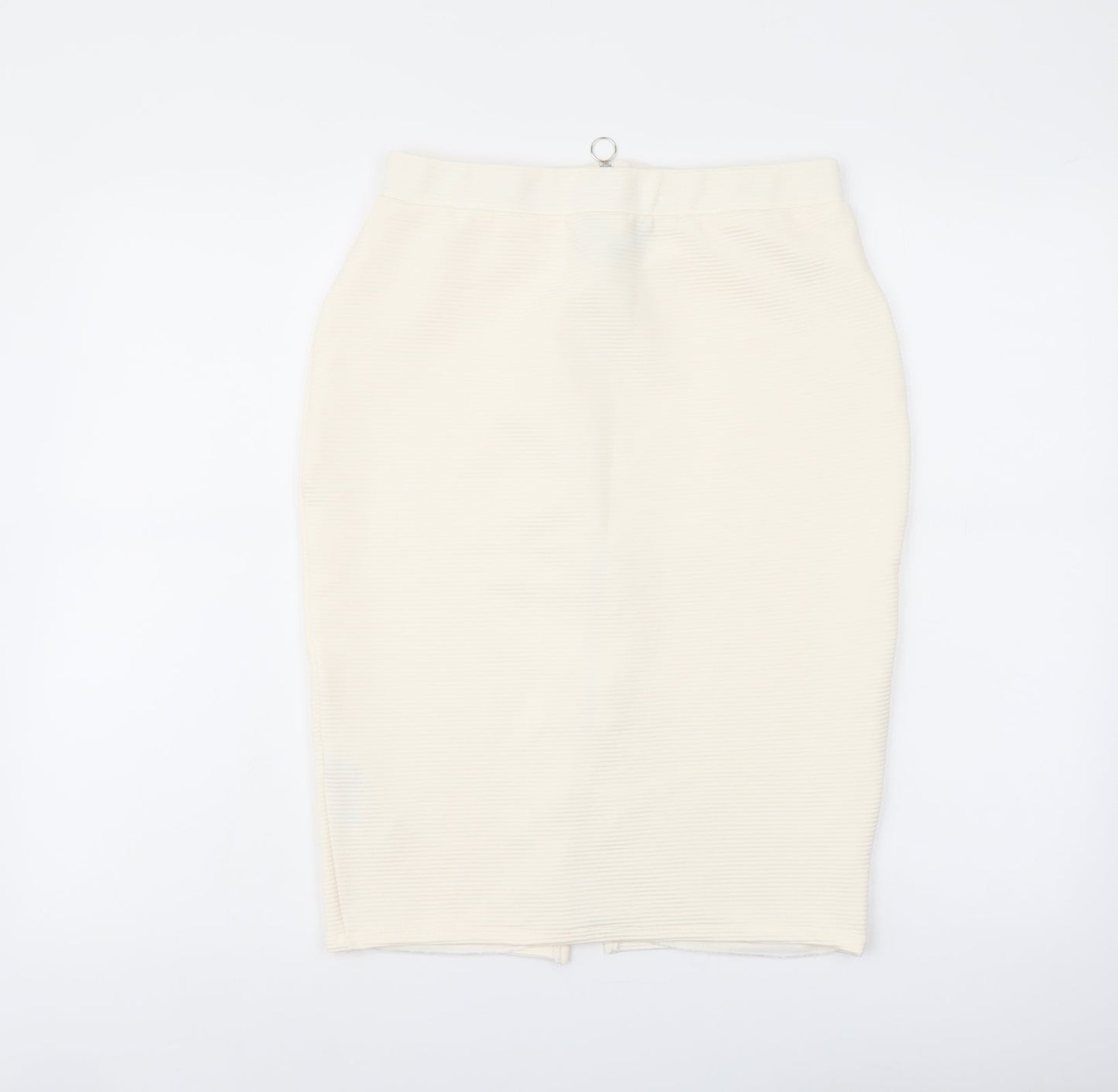 New Look Womens Ivory Polyester Bandage Skirt Size 12 Zip