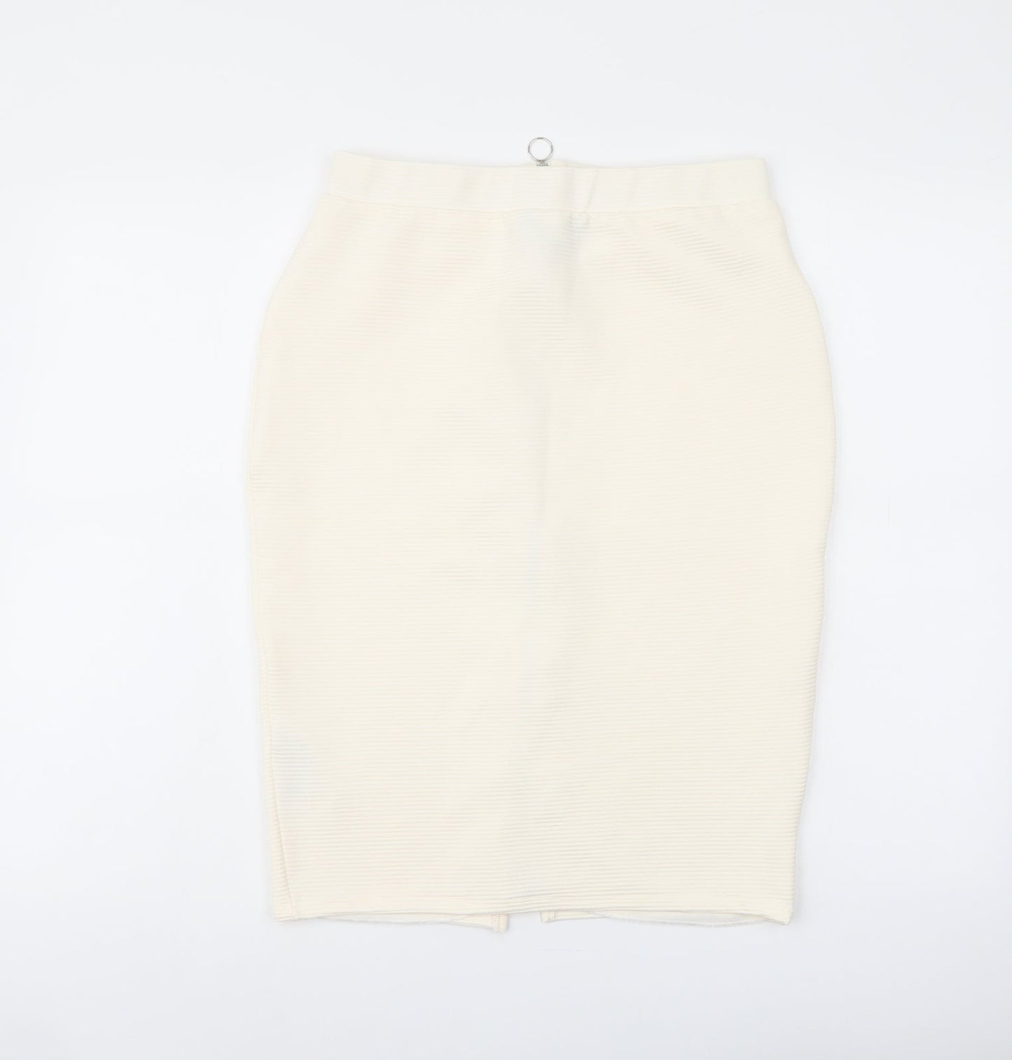 New Look Womens Ivory Polyester Bandage Skirt Size 12 Zip
