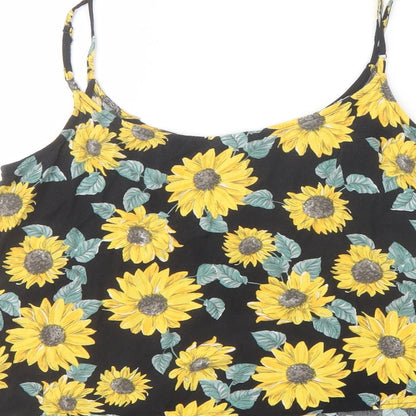 Womens UK Size 12 H&M Black Cropped T-Shirt